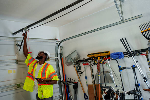 Professional Garage Door Roller Replacement technician working in Bedford, TX